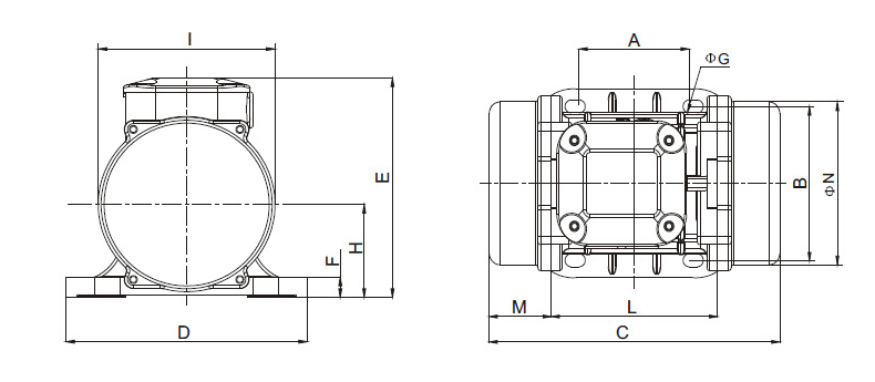 普田MVE振動電機尺寸圖 普田MVE振動電機尺寸圖